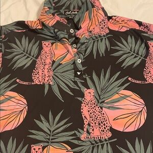 Bad Birdie Tropical Pink Jaguar Golf Polo